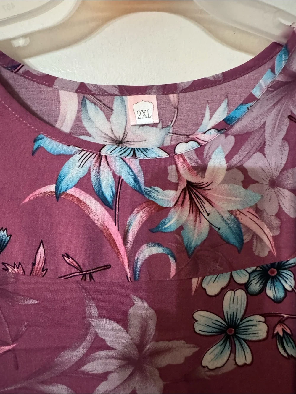 Floral Short-Sleeve Pajama Set in Plum